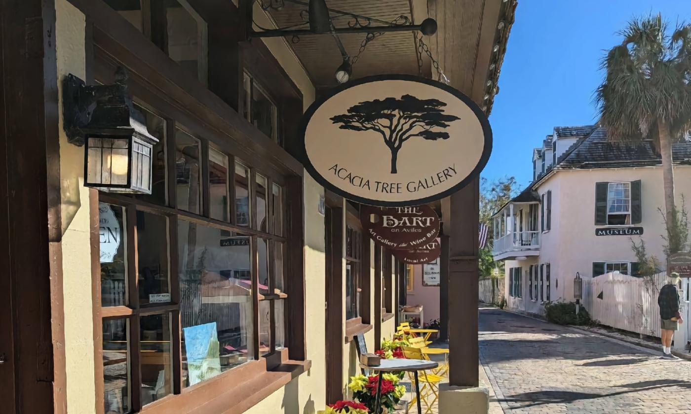 A sign for an art gallery in St. Augustine