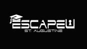The black and white logo of Escape U has a mortar board and tassel on the first letter of Escape