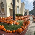 Pumpkins in front of the First United Methodist Church