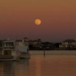 A full moon over the bayfront on Florida Water Tours cruise