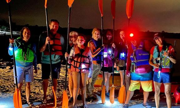 Guests ready for a night time bioluminescence tour