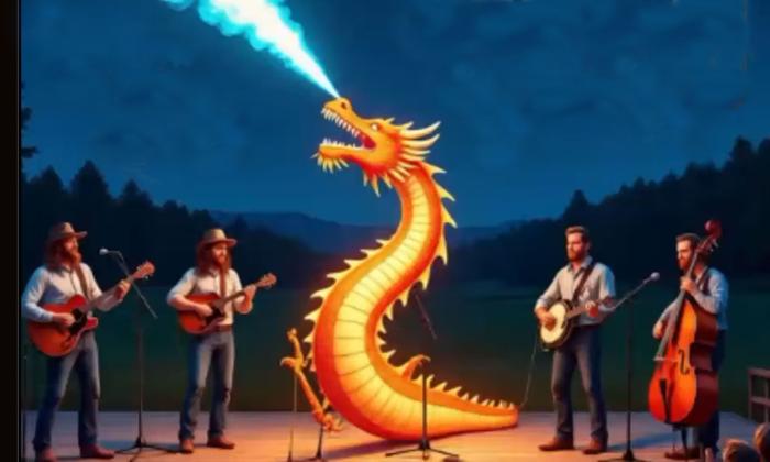 anima of Southern Social String Band with dragon and fire