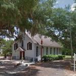 The St. Ambrose Catholic Church in St. Augustine, located among the live oaks